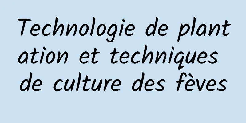 Technologie de plantation et techniques de culture des fèves