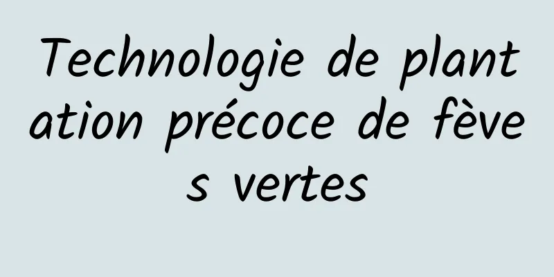 Technologie de plantation précoce de fèves vertes