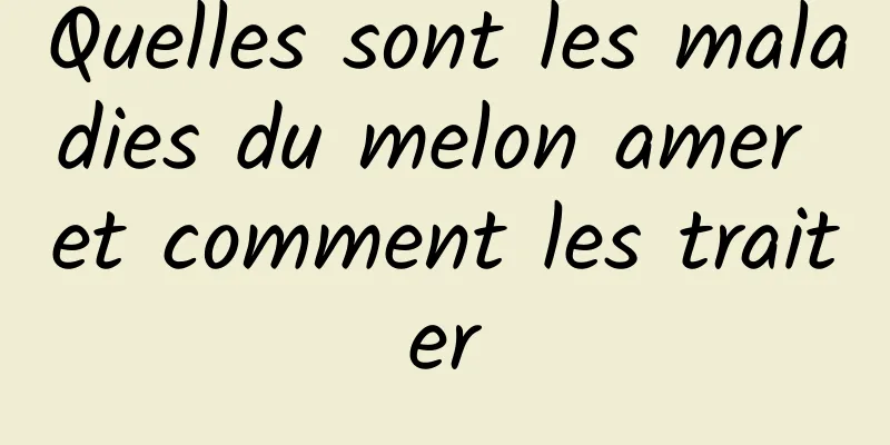 Quelles sont les maladies du melon amer et comment les traiter