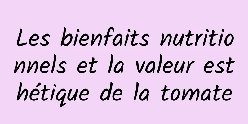 Les bienfaits nutritionnels et la valeur esthétique de la tomate