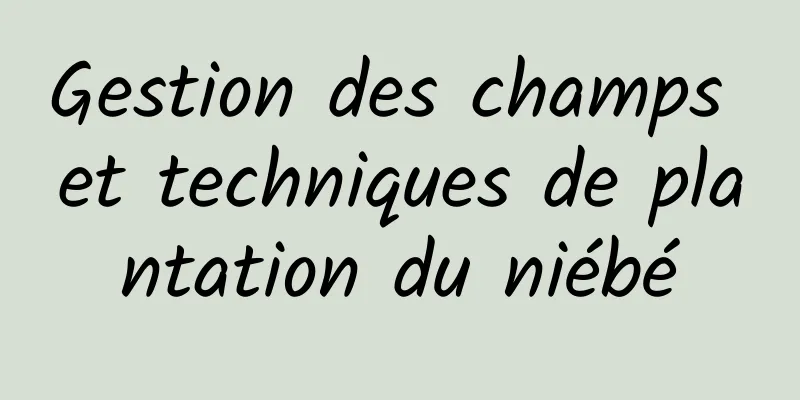 Gestion des champs et techniques de plantation du niébé