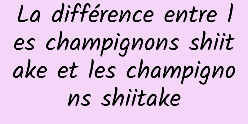 La différence entre les champignons shiitake et les champignons shiitake