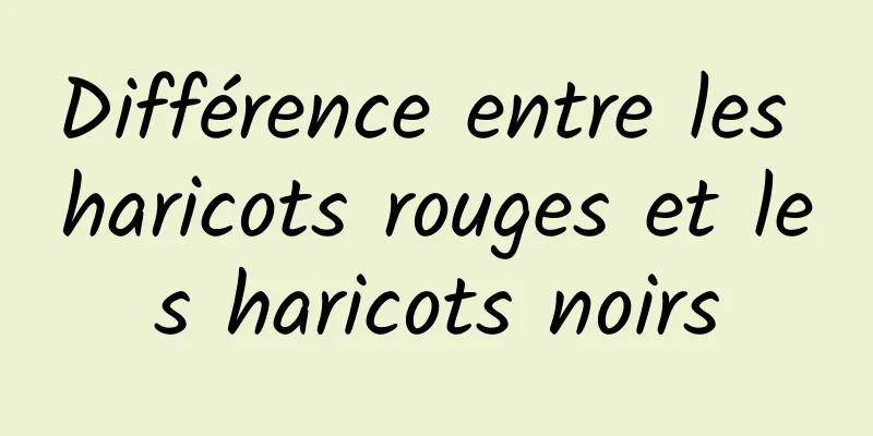 Différence entre les haricots rouges et les haricots noirs