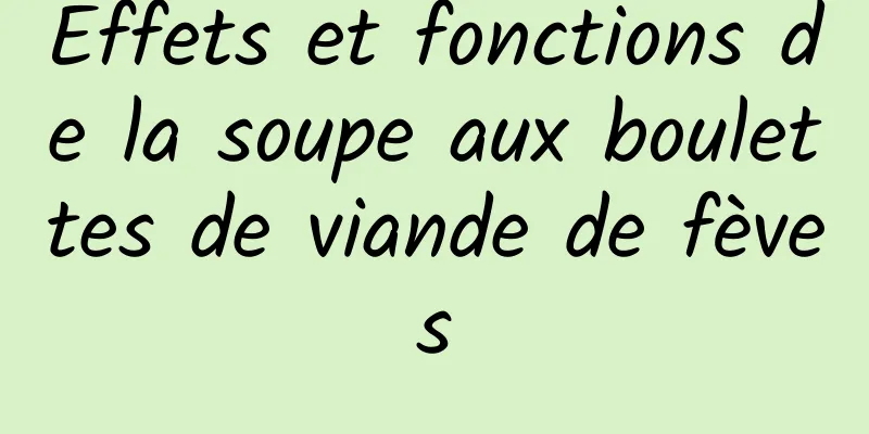 Effets et fonctions de la soupe aux boulettes de viande de fèves