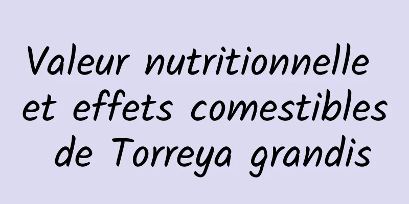 Valeur nutritionnelle et effets comestibles de Torreya grandis