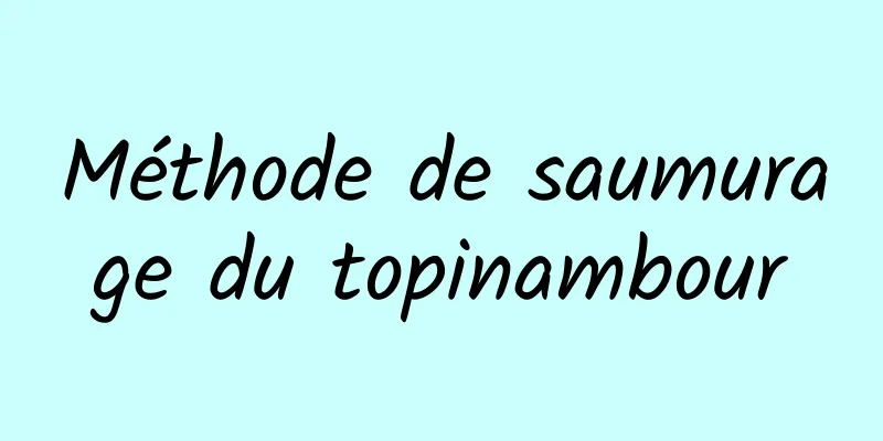 Méthode de saumurage du topinambour