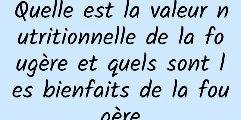 Quelle est la valeur nutritionnelle de la fougère et quels sont les bienfaits de la fougère