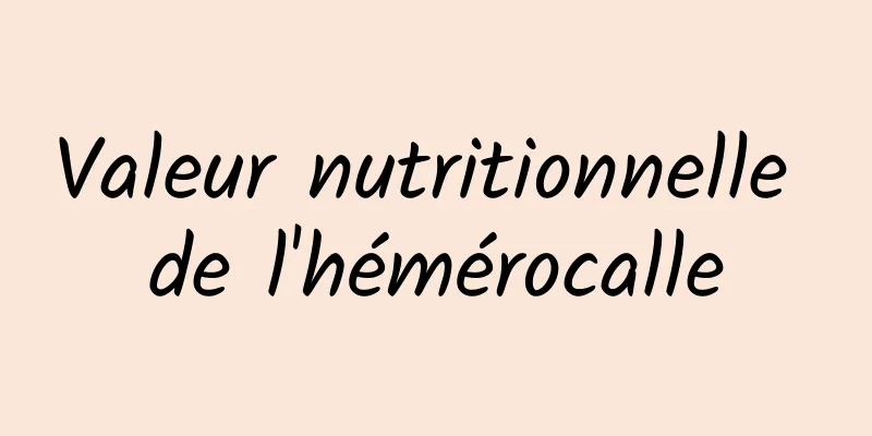 Valeur nutritionnelle de l'hémérocalle