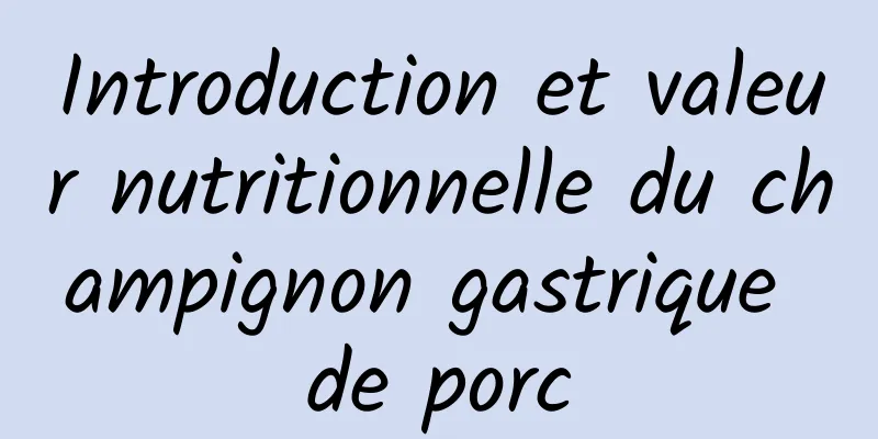 Introduction et valeur nutritionnelle du champignon gastrique de porc