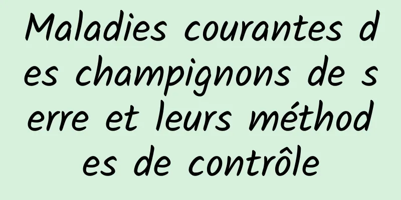 Maladies courantes des champignons de serre et leurs méthodes de contrôle