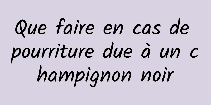 Que faire en cas de pourriture due à un champignon noir