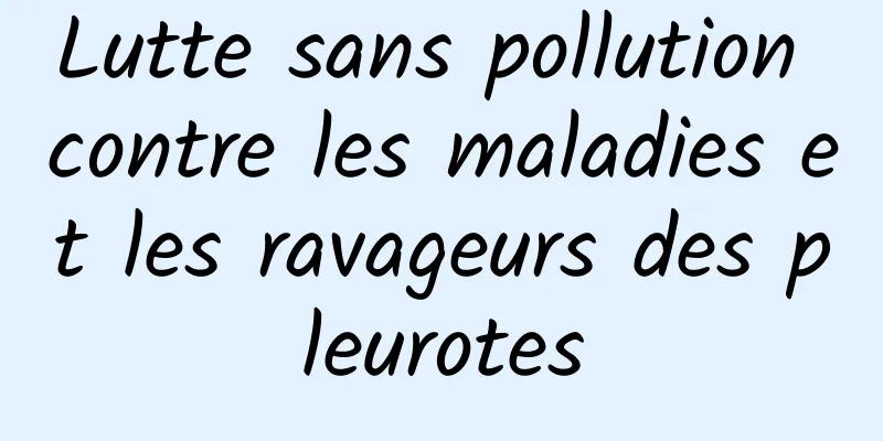 Lutte sans pollution contre les maladies et les ravageurs des pleurotes