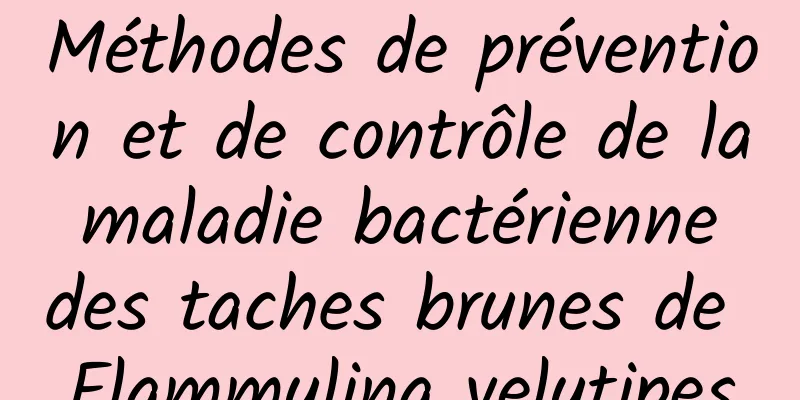 Méthodes de prévention et de contrôle de la maladie bactérienne des taches brunes de Flammulina velutipes