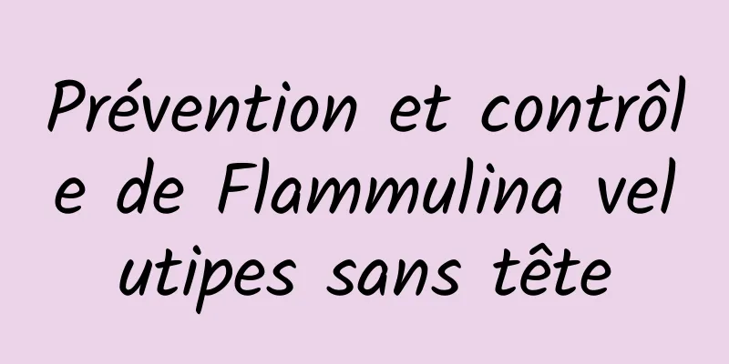 Prévention et contrôle de Flammulina velutipes sans tête