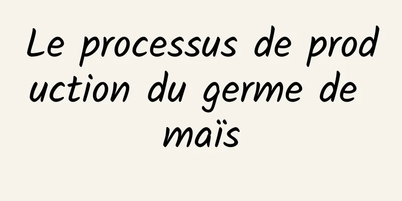 Le processus de production du germe de maïs