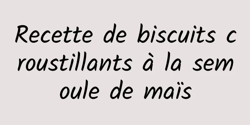 Recette de biscuits croustillants à la semoule de maïs