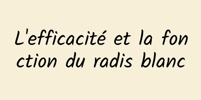 L'efficacité et la fonction du radis blanc