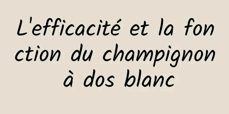 L'efficacité et la fonction du champignon à dos blanc