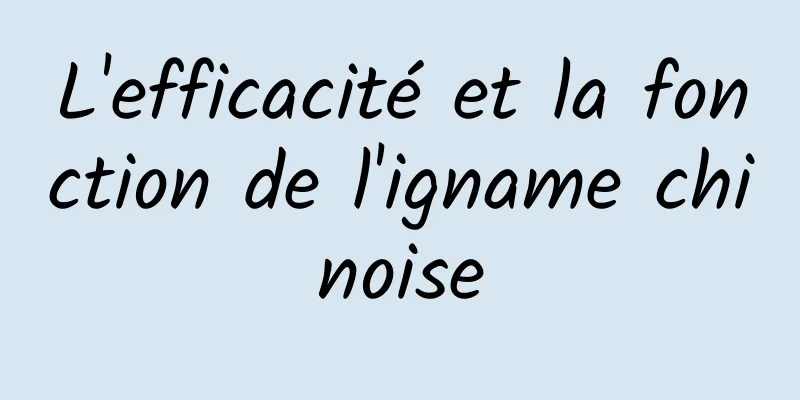 L'efficacité et la fonction de l'igname chinoise