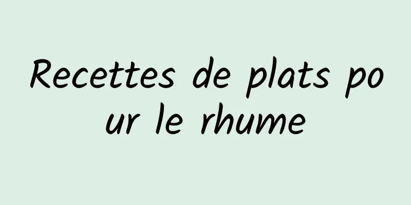 Recettes de plats pour le rhume