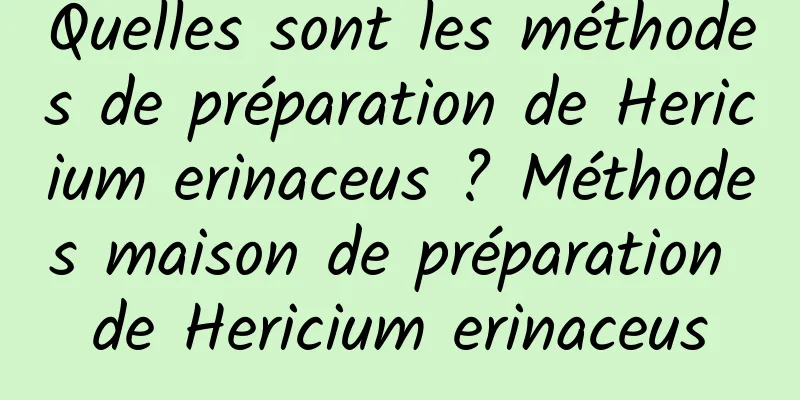 Quelles sont les méthodes de préparation de Hericium erinaceus ? Méthodes maison de préparation de Hericium erinaceus