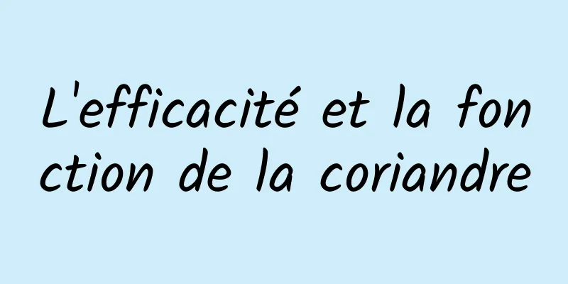 L'efficacité et la fonction de la coriandre