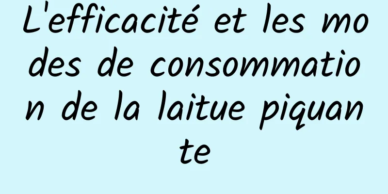 L'efficacité et les modes de consommation de la laitue piquante