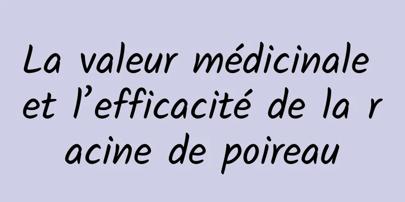 La valeur médicinale et l’efficacité de la racine de poireau