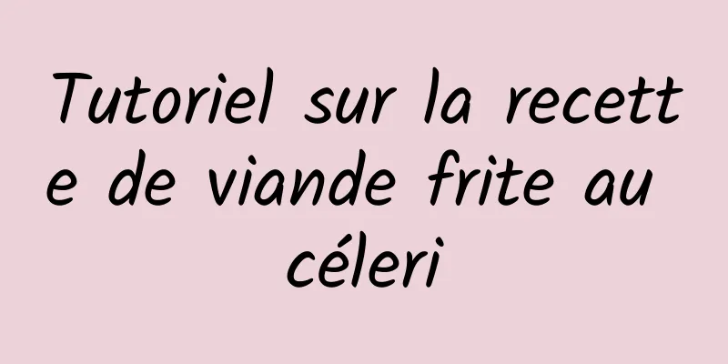 Tutoriel sur la recette de viande frite au céleri