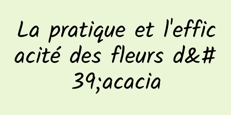 La pratique et l'efficacité des fleurs d'acacia