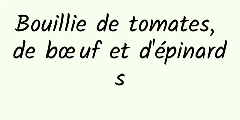 Bouillie de tomates, de bœuf et d'épinards