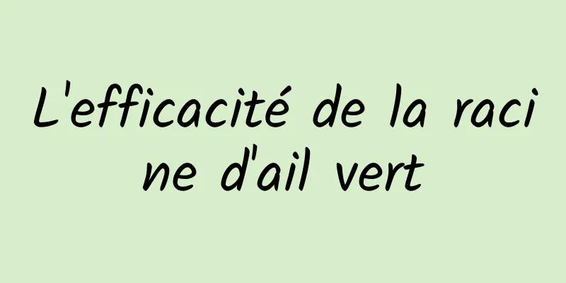 L'efficacité de la racine d'ail vert