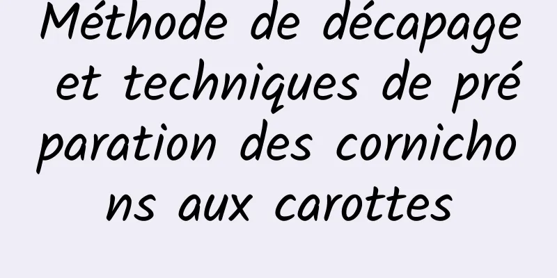 Méthode de décapage et techniques de préparation des cornichons aux carottes