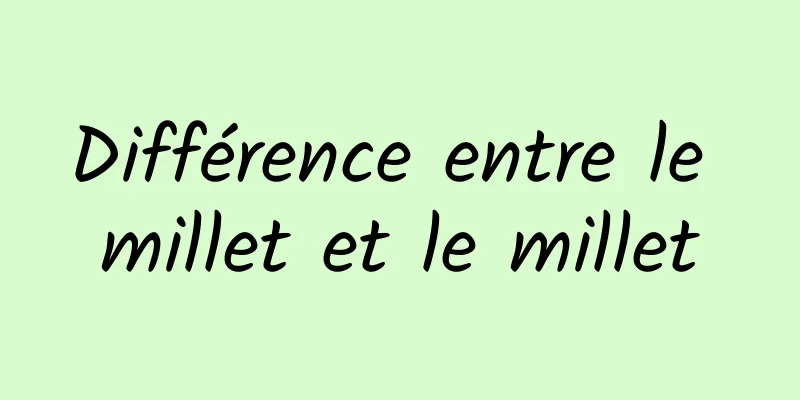 Différence entre le millet et le millet