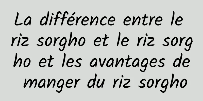 La différence entre le riz sorgho et le riz sorgho et les avantages de manger du riz sorgho