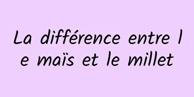 La différence entre le maïs et le millet