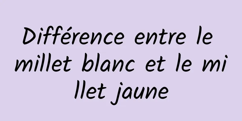 Différence entre le millet blanc et le millet jaune