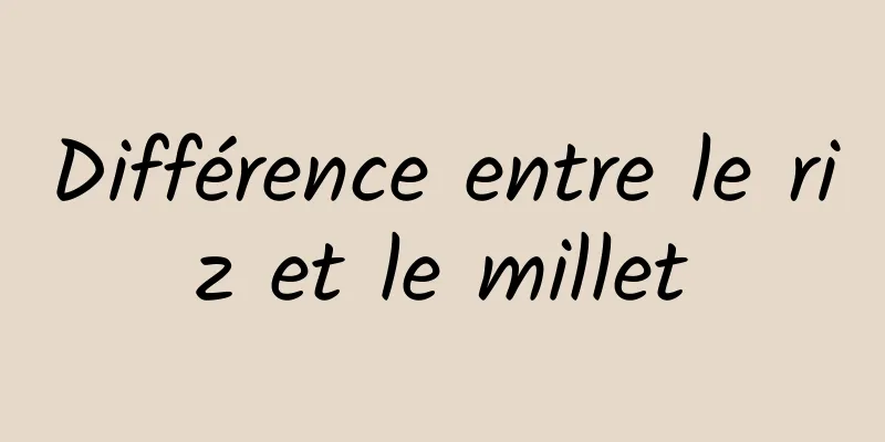 Différence entre le riz et le millet