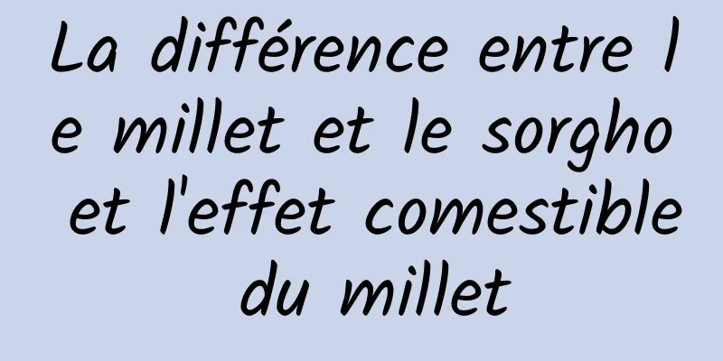 La différence entre le millet et le sorgho et l'effet comestible du millet