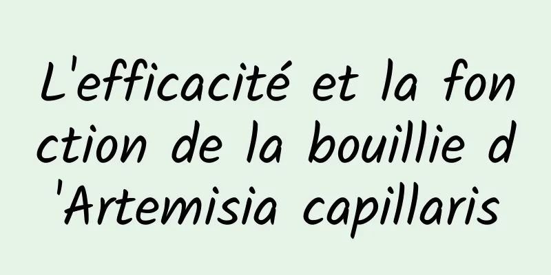 L'efficacité et la fonction de la bouillie d'Artemisia capillaris