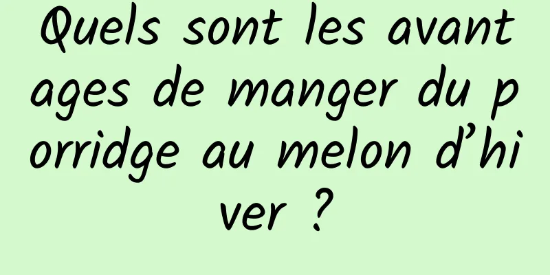 Quels sont les avantages de manger du porridge au melon d’hiver ?