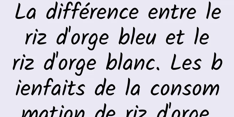 La différence entre le riz d'orge bleu et le riz d'orge blanc. Les bienfaits de la consommation de riz d'orge.