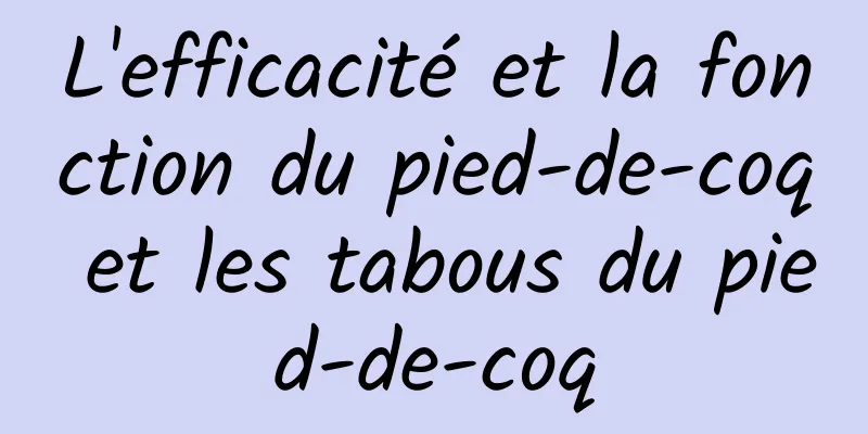 L'efficacité et la fonction du pied-de-coq et les tabous du pied-de-coq