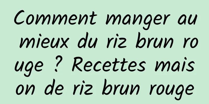 Comment manger au mieux du riz brun rouge ? Recettes maison de riz brun rouge