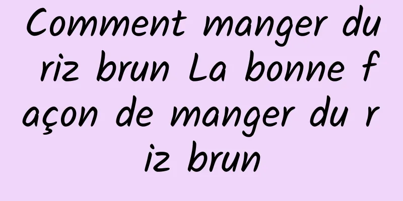 Comment manger du riz brun La bonne façon de manger du riz brun