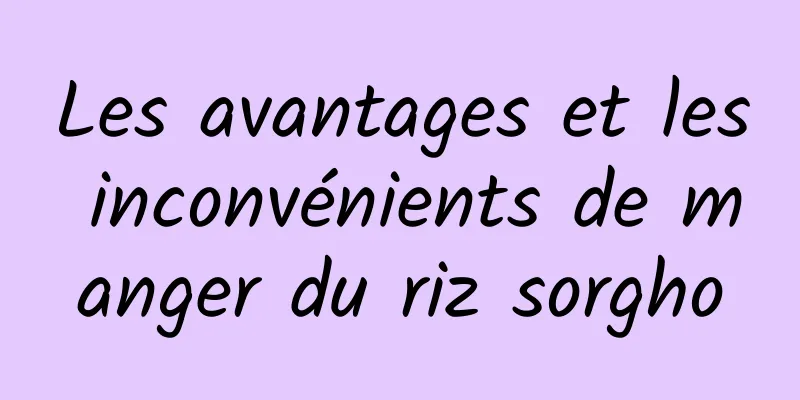 Les avantages et les inconvénients de manger du riz sorgho