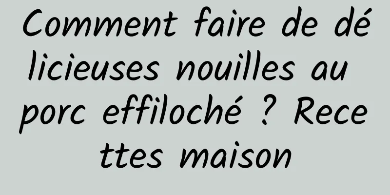 Comment faire de délicieuses nouilles au porc effiloché ? Recettes maison