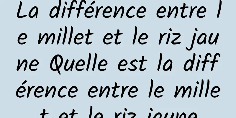 La différence entre le millet et le riz jaune Quelle est la différence entre le millet et le riz jaune