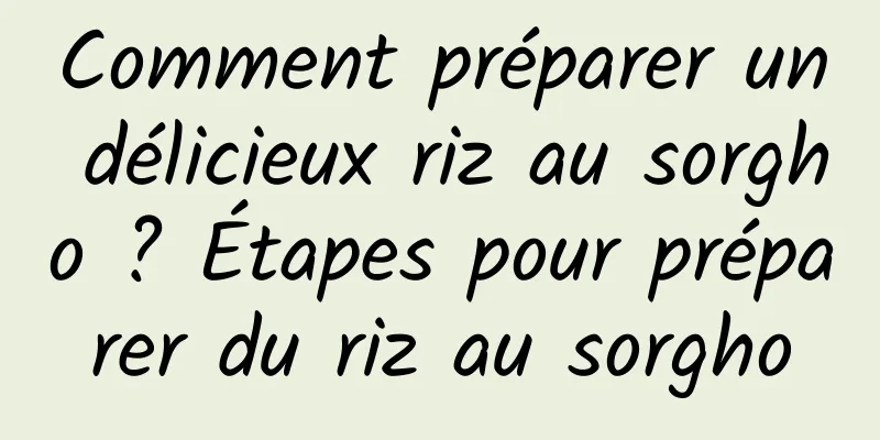 Comment préparer un délicieux riz au sorgho ? Étapes pour préparer du riz au sorgho