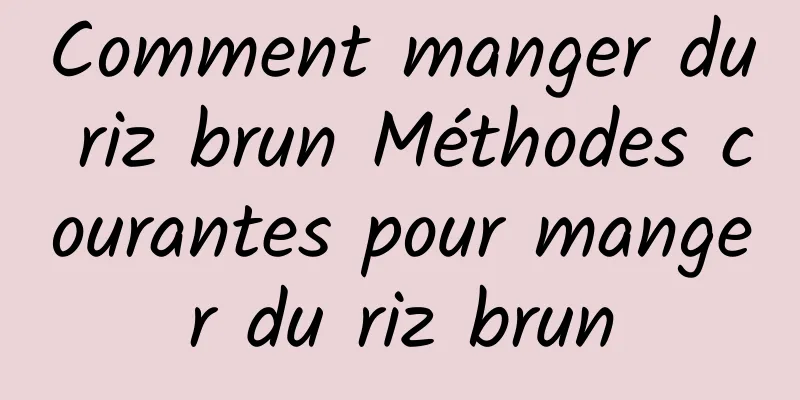 Comment manger du riz brun Méthodes courantes pour manger du riz brun